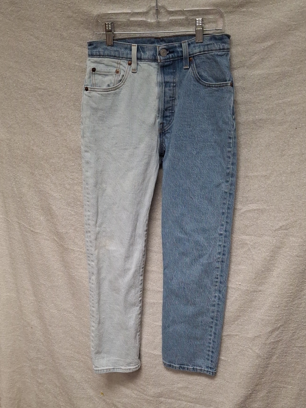 Levi's Two-Tone Light and Medium Blue High-Rise Jeans - W 25 L 26